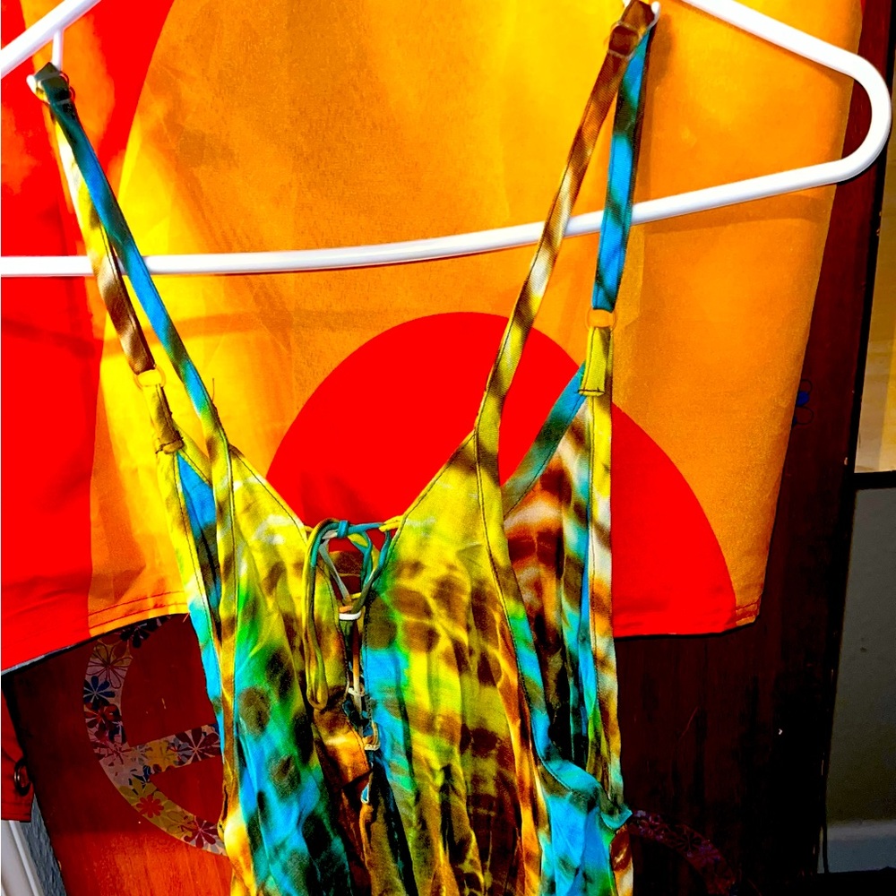 flowy tie dye dress with adjustable straps